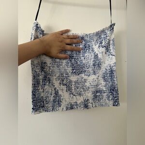 H&M Blue and White Smocked Tube top women’s